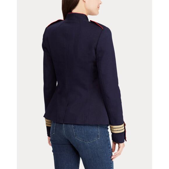 Lauren Ralph Lauren Officer's Jacket Size 6 Slim fit Stand Collar Gold Buttons - Picture 16 of 16